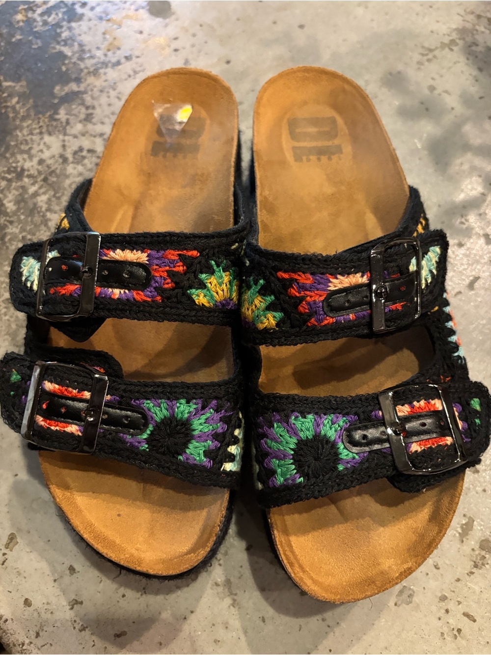 DL 1961 Crochet Double-Buckle Women's Slide Sandals -size 8/38.5